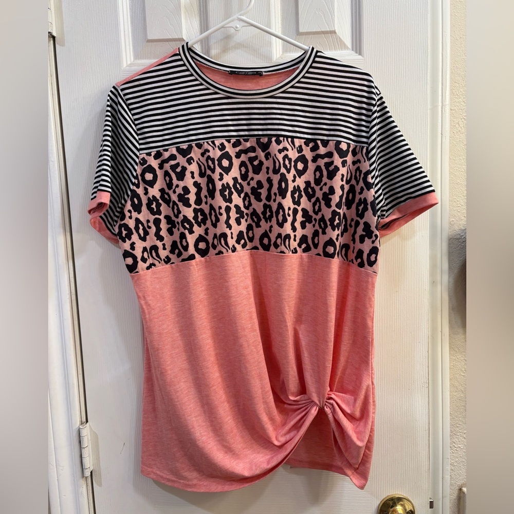 Ladies Leopard/Sriped Blouse